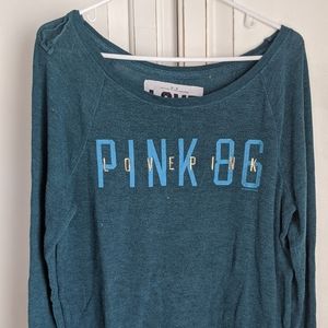 PINK Teal long sleeve sweatshirt